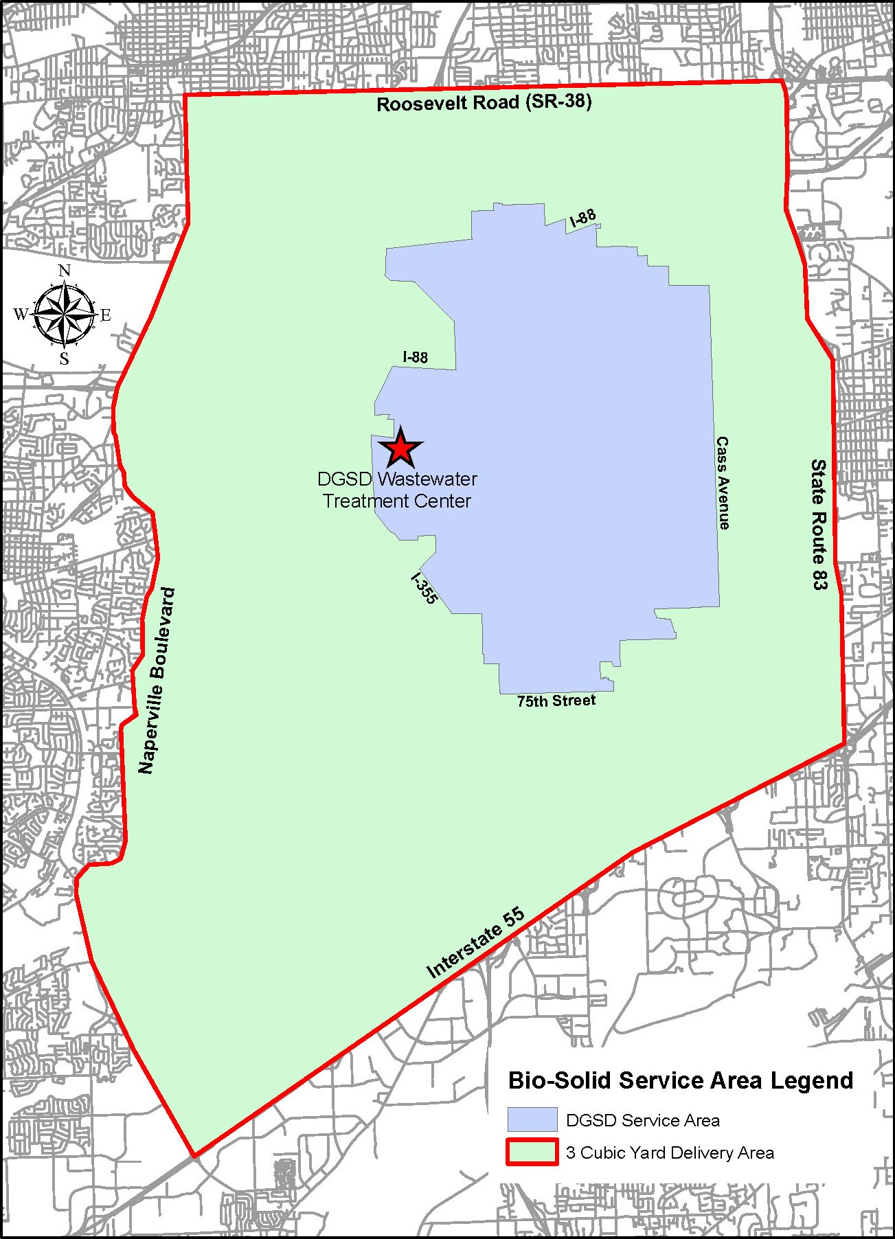 Map of Biosolids Delivery Area